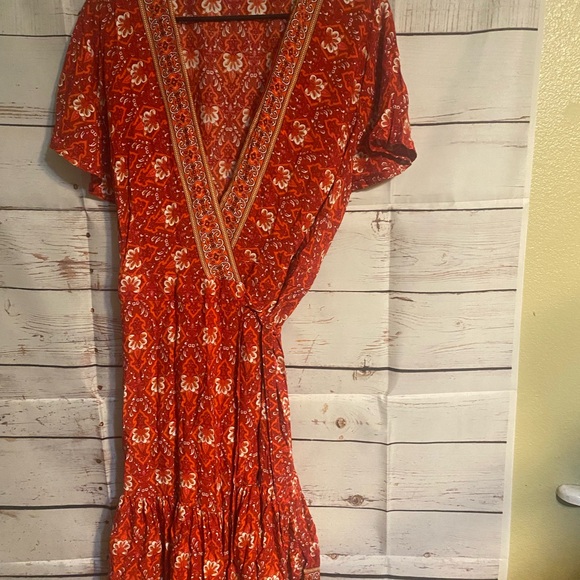 zessica Dresses & Skirts - Zessica- Red Floral Wrap Dress size XL